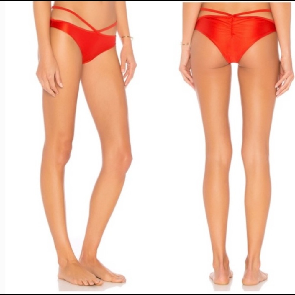 Lovers + Friends/Revolve Red Jetset Scrunch Bikini Bottoms. NWT. Size Small